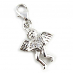 Altesse [L1677] - Pendentif charm argent 'Cupidon' blanc h&otilde;be