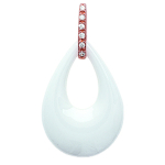 Les Tr&eacute;sors De Lily [L6695] - Pendentif Plaqu&eacute; Or 'Sissi' blanc dor&eacute; ros&eacute; (c&eacute;ramique) - 19x13 mm valge