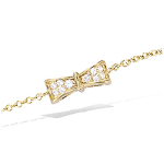 Les Tr&eacute;sors De Lily [L7057] - Bracelet Plaqu&eacute; or 'Noeud Romantique' blanc dor&eacute; - 10x5 mm kuld