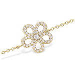 Les Tr&eacute;sors De Lily [L7074] - Bracelet Plaqu&eacute; or 'Flora' blanc dor&eacute; - 13 mm kuld