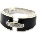 Bague Argent 'Ruth' noir blanc 52 must