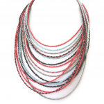 Les Tr&eacute;sors De Lily [M9339] - Collier Cr&eacute;ateur 'Kilimanjaro' rouge noir punane