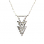 Les Tr&eacute;sors De Lily [P1260] - Collier Argent 'Triangles' blanc argent&eacute; (rhodi&eacute;) valge