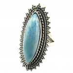 Sinine larimar 'Heaven' h&otilde;bes&otilde;rmus - 30x15 mm 54 t&uuml;rkiissinine
