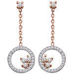 Altesse [Q4851] - kullatud k&otilde;rvar&otilde;ngad  Scarlett  valge roosa kuld - 27x10 mm valge