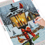 5D teemantmosaiik talvine n&auml;put&ouml;&ouml; t&auml;iskomplektid Teemanttikandid Maastikukividest linnupilt Kodukaunistus Full Round 30x30CM