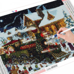 Full Drill Teemantmaalimismaja Teemanttikandid Talvine ristpistes Rong Mosaiik Maastik K&auml;sit&ouml;&ouml; j&otilde;ulukingitus Full Round (20X30CM)