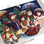 5D DIY Teemantmaal lumememm t&auml;isruudukujuline teemanttikandid maastik Talvine j&otilde;ulumosaiik Multifilm j&otilde;ulukink Full Round (20X30CM)