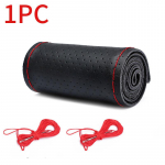 38 cm &uuml;lemine ehtsast nahast roolikate hingav disain/auto rooliratta punutisest &uuml;mbris sobib autole With holes