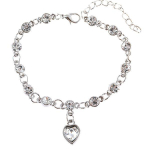 Rippuv s&uuml;damekujuline kuubikujuline tsirkooniumoksiidist amulett v&auml;rvilise kuupmeetri tsirkooniumoksiidiga roostevabast terasest k&auml;ev&otilde;ruga naistele