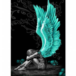 5D Teemantmaaling Ingel T&auml;is&uuml;mmargune puur Mosaiik Teemanttikandid Usk s&uuml;damesse Ristpistes Komplektid Kodukaunistus Kodukaunistus Round 20x30cm