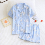 Jaapani lihtsad l&uuml;hikesed pidžaamad naistele 100% puuvillased l&uuml;hikeste varrukatega naiste pidžaamakomplektid l&uuml;hikesed p&uuml;ksid Armsad multifilmi magamisriided naiste koduriided XL