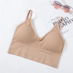 Suures suuruses naiste seksikas &uuml;hev&auml;rviline rinnahoidja, moodne eemaldatav camisole Crop Top joogarinnahoidja &otilde;mblusteta vabaaja aluspesu L-2XL L