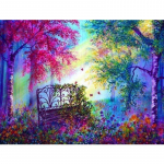 5D DIY Teemantmaal Salap&auml;rane metsamaastik Teemanttikandid Ristpistes Komplekt t&auml;iskivimosaiigist kodukaunistus Round 20x30cm