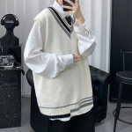 Oversize kampsun Vestid Meeste kudumid Vaba aeg Homme Varrukateta džemprid T&auml;iuslik vest XL