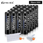 PALO Algne NI-MH AAA laetav aku 1,2 V 1100 mAh Aaa 3a Laetavad akud M&auml;nguasja kaugjuhtimispuldi patareid must