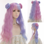 Lillad Roosad Lolita Parukad Long Water Wave Cosplay Parukad S&uuml;nteetilised juuksed Parukad Kuumakindlad Naiste
