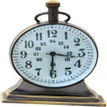 Messingist Vintage meres&otilde;idulaud ja riiulikell magnetkompassiga, valge numbriline sihverplaat, antiikne viimistlus &otilde;ppelauale, kontor