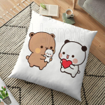 Piim ja Mocha Paarid Panda Bear Bubu Dudu Padja kate Viska Padi Kodu Dekoratiivne Ruuttr&uuml;kk Padjap&uuml;&uuml;r Diivanipadi 45cm 4