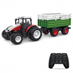 Kaugjuhtimispult traktor, 1 : 24 skaala 2,4 GHz kaugjuhtimispuldiga traktori m&auml;nguasi koos haagise haaratsiga heinaga mitmev&auml;rviline