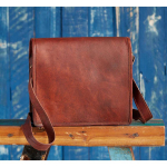 Meeste haruldane kitsenahast vintage s&uuml;learvuti Messenger k&auml;sitsi valmistatud portfelli kotikott 9 x 11 x 3 pruun