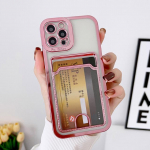 Kaardihoidiku &uuml;mbris Samsung S23 Ultra S21 S22 Plus S20 Fe A53 5g A52 A51 A32 A22 A13 A14 A71 A72 A73 Note 20 pehme kattekihi jaoks Note20(4G 5G) roosa