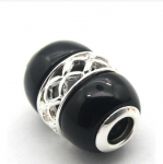 18X13MM naturaalne must jade 925 h&otilde;bedane Fine Jewelry ripats