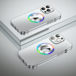 Magnetiline t&auml;isobjektiiviga klaas&uuml;mbris iPhone 12 13 14 Pro Max Plus metallikv&auml;rviga TPU raam j&auml;&auml;tunud arvuti tagakaas Magsafe laadimiseks For iPhone 12 must