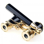 Binokulaarne teleskoop antiikne 3x25 naiste ooperiprillid, teatriklaasi k&auml;epide must