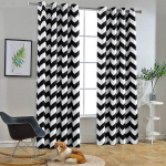 Moodsad Chevron kardinad, geomeetrilised graafilised luksuskardinad elutuppa Pimendav l&auml;biv&otilde;re &uuml;lemised aknakatted k&otilde;rge varjutusega 2tk W53.5 X H114cm X 2