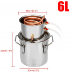 8L/2galloni destilleerija Alambic Moonshine Alcohol Still Roostevaba vaskpruulimisvesi Vein Brandy eeterliku &otilde;li pruulimiskomplekt 6L-1.6gGAL