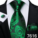 Meeste lipsud siidist punane lips Hanky ​​mansetin&ouml;&ouml;bid pidulik pulm Uus N-7732