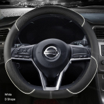Auto roolikate D t&uuml;&uuml;pi PU nahk Nissan X-trail Qashqai Rogue Sport Rogue 2017 2018 Altima jaoks valge