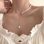 P&auml;rlikee Korea Mood Madu kett Kaelakee T&uuml;drukutele Elegantne Ripatsp&auml;rliga Naiste Kaelakee Ehted Juveelid Kingitused valge