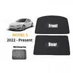 Auto klaaskatuse p&auml;ikesevari Tesla Model S jaoks eesmine tagumine katuseluuk tuuleklaas katuseakna ruloovari V&otilde;rk UV-kaitsega interj&ouml;&ouml;r 2pcs Set New