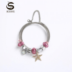 LUXY MOON Naiste moe roosa k&auml;ev&otilde;ru Pentagrami kristallist armastuse k&auml;ev&otilde;ru 16-21cm roosa