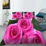 3D lillemustriga voodipesukomplekt, udusulgedega tekikott, kodune voodipesu, magamistoa &uuml;he-/kaheinimesevoodi kodukaunistus Baby 100x135cm