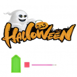 5D &uuml;mmargused teemantmaali kleebised Halloweeni kirjad disain parandab v&auml;rvitaju Ise ise k&auml;sit&ouml;&ouml;