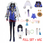 Yelani Cosplay kost&uuml;&uuml;m T&auml;iskomplekt &Uuml;htne segav&auml;rviline Kuumakindlad Parukad Yelan Rollim&auml;ng Ye Lan Kost&uuml;&uuml;mid &Uuml;likonnad L-(Costume+Wig)