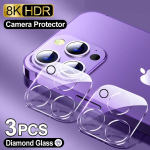 3 tk kaamera objektiivi klaasikaitsed IPhone 15 13 14 Pro Max 12 minikaamera karastatud klaasist iPhone 14 Plus 11 Pro tagak&uuml;ljel l&auml;bipaistva HD objektiiviga iPhone 11 puhas