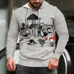 2022. aasta uus mood &otilde;udusfilm Unisex naiste must kapuutsiga dressipluusid halloweeni Michael Myersi 3D-prindiga pullover, suur spordidress 2XL