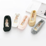 5 paari/komplekt Moe stiilis pits-lillega l&uuml;hikesed sokid, libisemisvastased n&auml;htamatud pahkluu sokid, silikageelist pitsilised sokid pack of 5