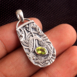 Larimar Peridot Merineitsi ripats 925 Sterling Silver Charm Ehted Reiki Ripats Statement Ripats sinine