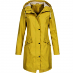 Naiste Solid Rain Outdoor Plus Size kapuutsiga vihmamantel Tuulekindel pikk jakk L armee roheline v&auml;rv