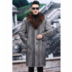 Meeste talvine uus kasukas pikk vabaaja soe naaritsa mantel samet&uuml;likond krae karusnahast meester&otilde;ivad 6XL