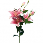 6 pead/oksa kunstlilleoks Realistlik pleekimatu turvaline Laialdaselt kasutatav simuleeritud liilia Real Touch siidist lill kodukaunistuseks roosa