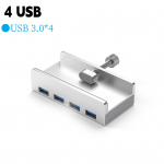 4-pordiline USB C-jaotur koos toiteallikaga USB 3.0 splitteradapter C-t&uuml;&uuml;pi klambrijaoturi dokkimisjaam 5G kiire andmeedastus s&uuml;learvuti jaoks