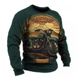 Vintage meeste T-s&auml;rk mootorratta mustriga pikkade varrukatega t-s&auml;rk 3D-prinditud riided Graphic Street Harajuku &uuml;lisuur meeste T-s&auml;rk 3XL