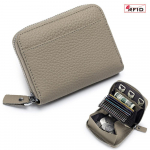 Jaapani stiilis ehtsast nahast orelikaardikott naistele RFID vargusvastane ID-hoidik, v&otilde;ti m&uuml;ndikott T&otilde;mblukuga krediitkaardi rahakott hall