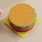 8 tk/komplekt Burger Shape Coaster Creative Cup Pad Silikoonist isolatsioonimatt Kruusihoidik K&ouml;&ouml;k S&ouml;&ouml;gibaarilaua kaunistused Lastele Kingitus 8PCs